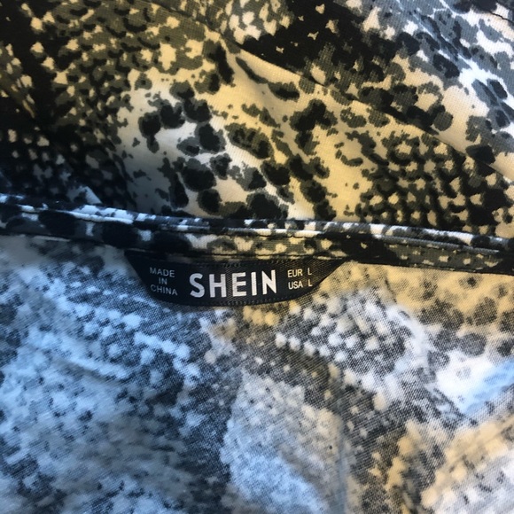 Shein One Shoulder Tie Side Snakeskin Pattern Top - Picture 5 of 7